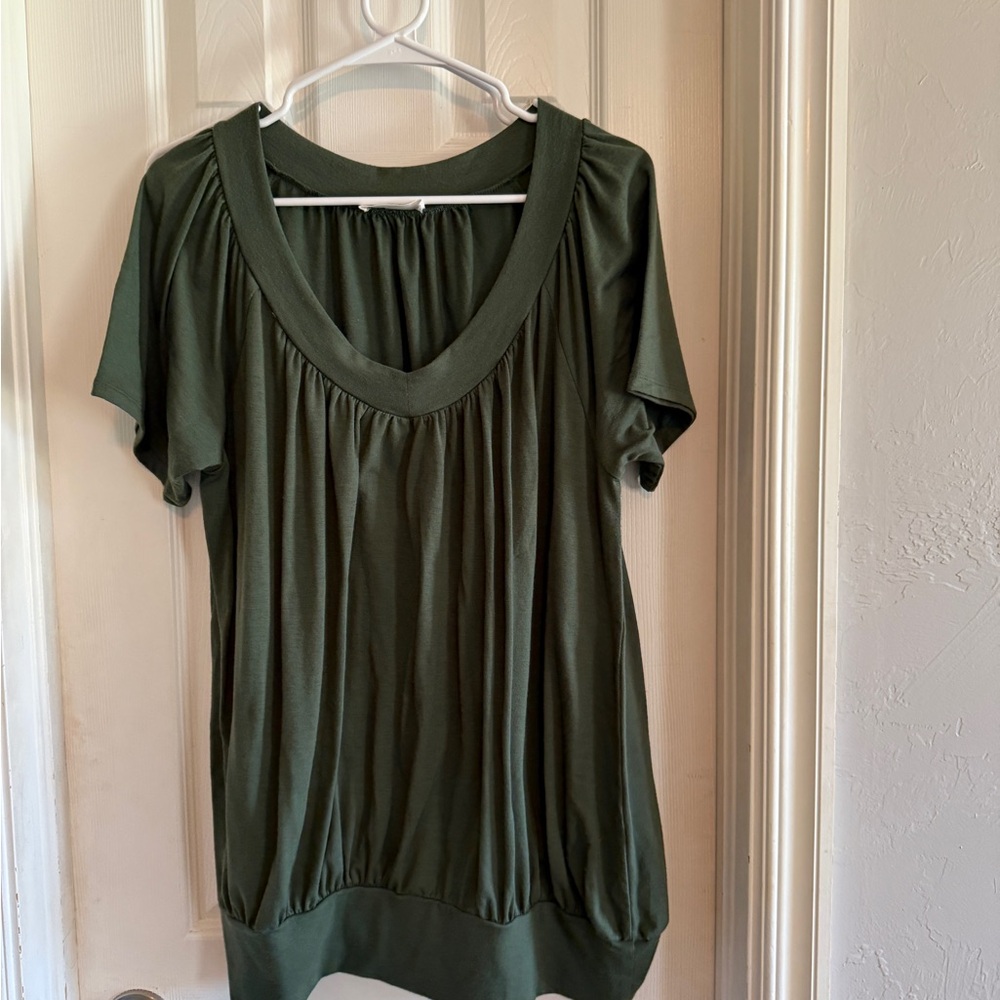 Zenana Outfitters Forest Green Blouse